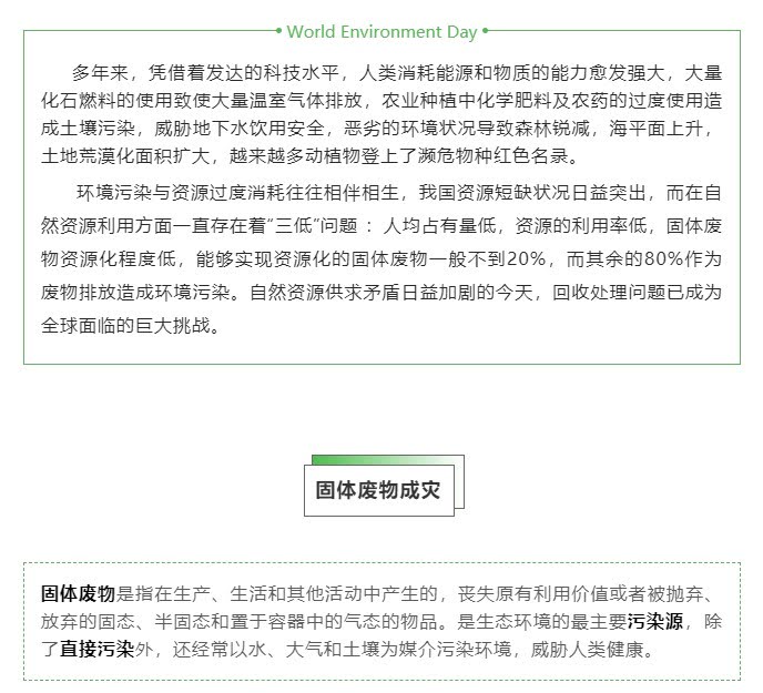 世界環(huán)境日 | 讓科技反哺環(huán)境，資源化點(diǎn)“廢”成金